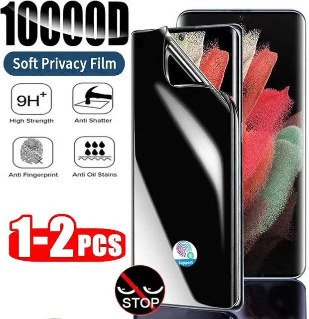 Anti-Spionage Displayschutzfolie aus Hydrogel für Samsung Galaxy S24 S23 S22 S21 S20 Ultra Plus FE, transparent - Bild 1