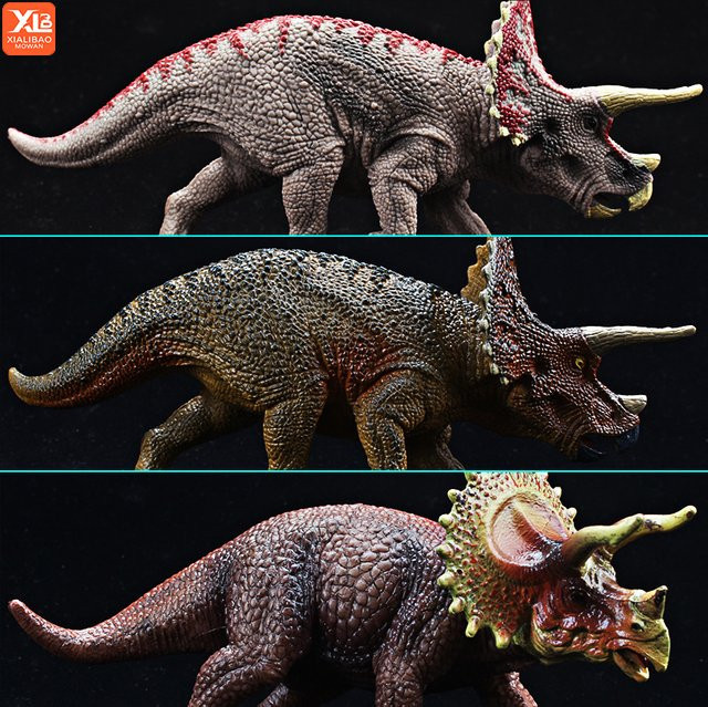 XIALIBAOMOWAN Prähistorische Jurassic Triceratops Dinosaurier-Modell-Actionfigur, Kunststoff - Bild 1