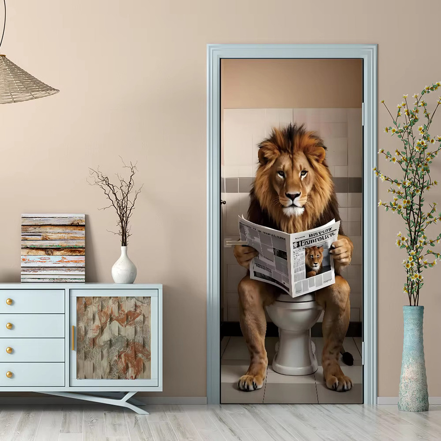 KUUJOJO 3D selbstklebende Türaufkleber mit Tierserie in Multicolour für Schlafzimmer, Badezimmer und Wohnzimmer - Bild 5