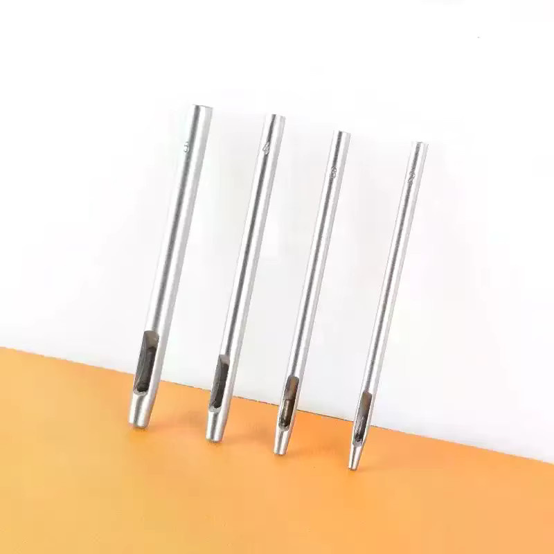 ZLinKJ 6-teiliges Lederlochstanzer Set aus Metall in Silber für Leathercraft und Näharbeiten - Bild 3