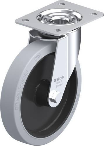 Blickle Lenkrolle LE-POEV 201R-SG in Grau und Schwarz mit 200 mm Rad-Durchmesser und einer Tragfähigkeit von 300 kg - Bild 1