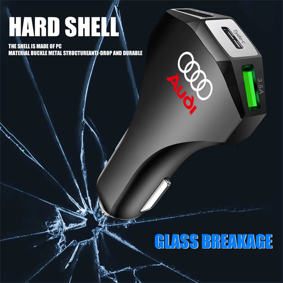 QUATTRO PD 35W Auto Ladegerät mit USB-C Typ C Schnelles Laden für Audi A1 A3 A4 A5 A6 Q3 Q5 Q7 in Schwarz - Bild 4