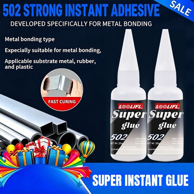 LOOLIFL 502 Superkleber, transparenter Sekundenkleber für Metall, Edelstahl, Aluminium, Kunststoff und Holz - Bild 1
