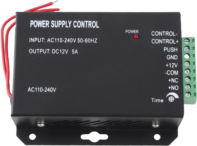 Netzteil für Zugangskontrolle und Eingangsschutzsystem, 12V 5A, Schwarz, 100-260V - Bild 1