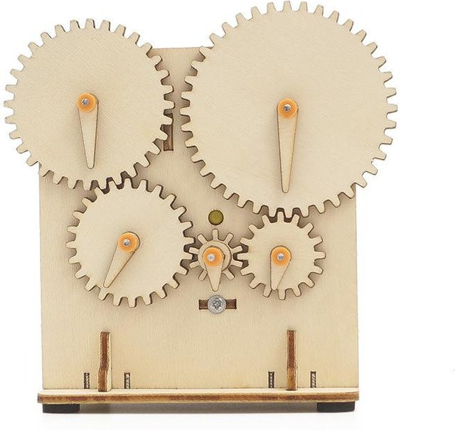 Fashnics Mechanisches Zahnradgetriebe Modell Bausatz Holzpuzzle STEM ab 8 Jahren - Bild 1