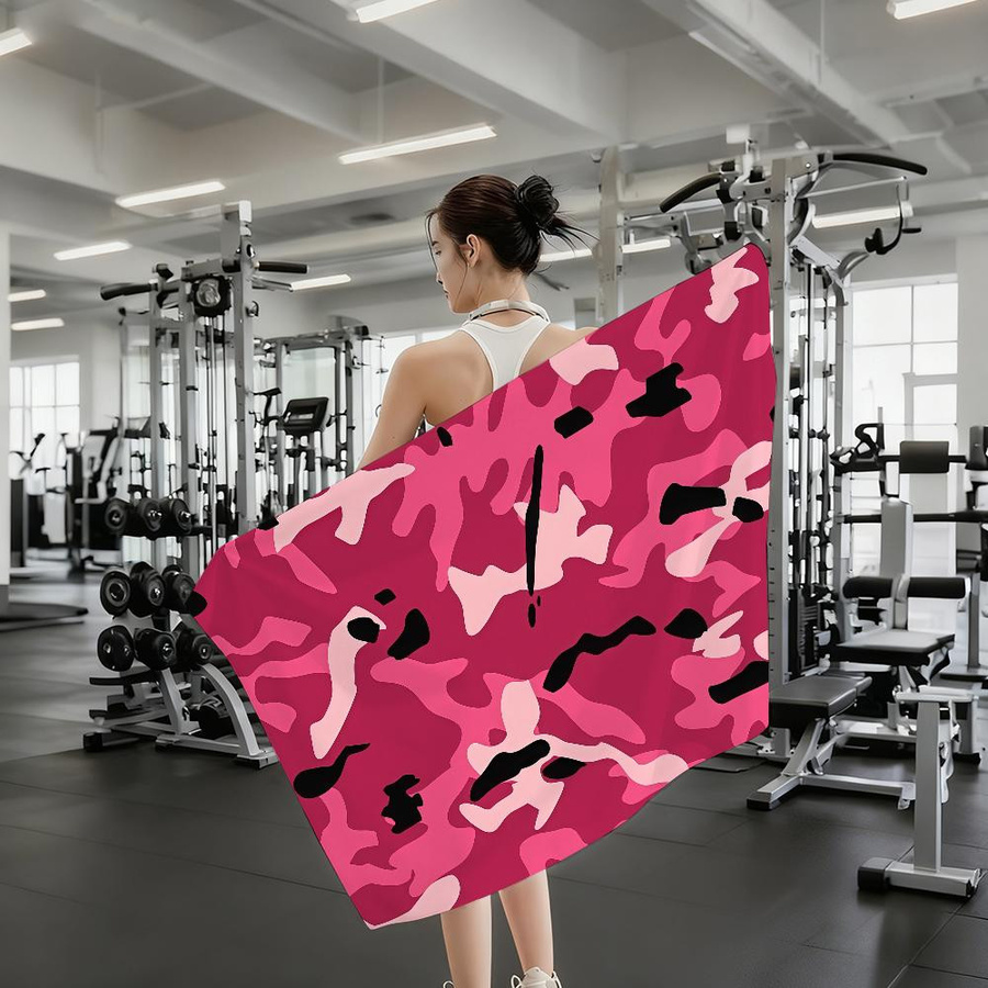 Schnelltrocknendes Camouflage Handtuch für Strand, Schwimmbad, Camping und Fitness, B: 30 cm, H: 60 cm - Bild 4