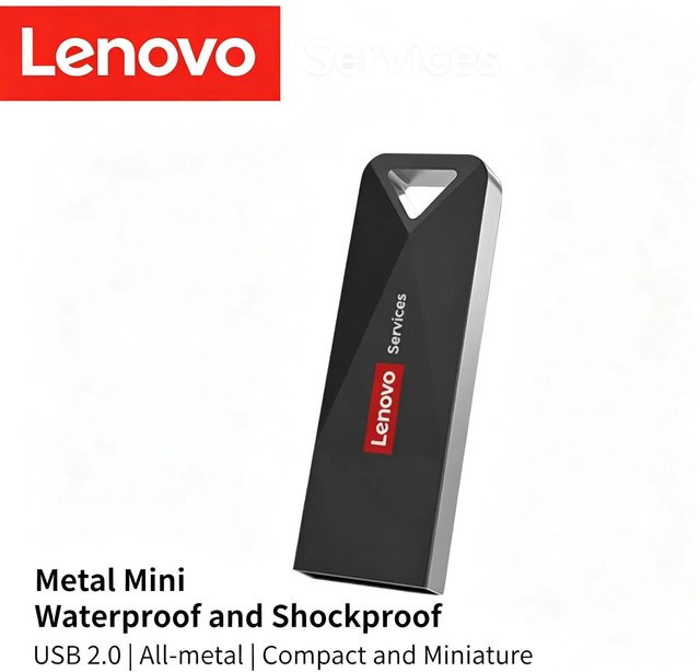 Lenovo E101 USB-Speicherstick in Schwarz, USB-A, wasserdicht, bis zu 150 MB/s Lesegeschwindigkeit - Bild 1