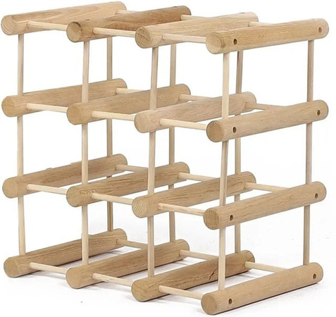 PROREGAL Modulares Weinregal Vinotega aus massivem Kiefernholz in Natur, H x B x T: 36 x 36 x 24 cm, Platz für 9 Flaschen