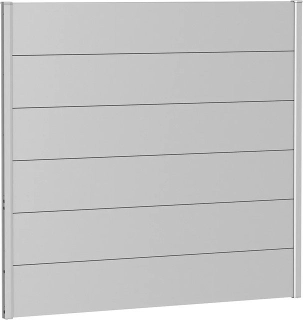 Biohort Wandpaneel Sichtschutz aus Stahlblech, feuerverzinkt und lackiert, Silber-Metallic, B: 150 cm, H: 137 cm - Bild 1