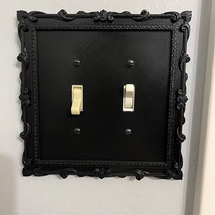 Schwarze Schalter-Wandpaneel-Abdeckung im klassischen Design für Küche, Badezimmer, Schlafzimmer und Wohnzimmer inklusive Schrauben - Bild 1