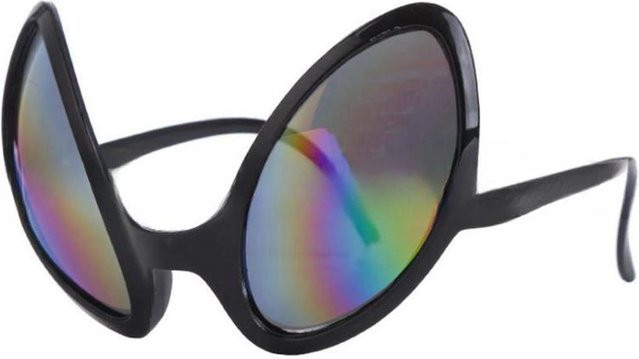 Huanly Sonnenbrille Alien, Regenbogen-Gläser, Kunststoff, Vollrand, Unisex, grau - Bild 1