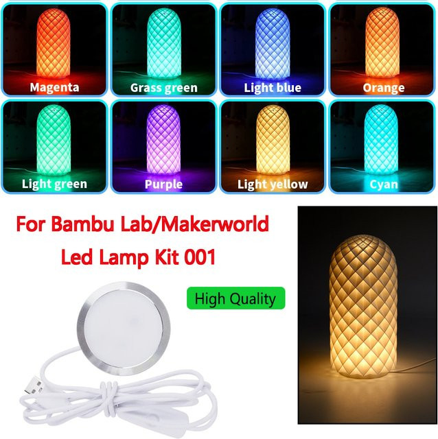Bambu Lab LED-Lampen-Kit 001 Hardware Set in Warmweiß mit silbernem Reflektor für DIY-Modelle - Bild 1