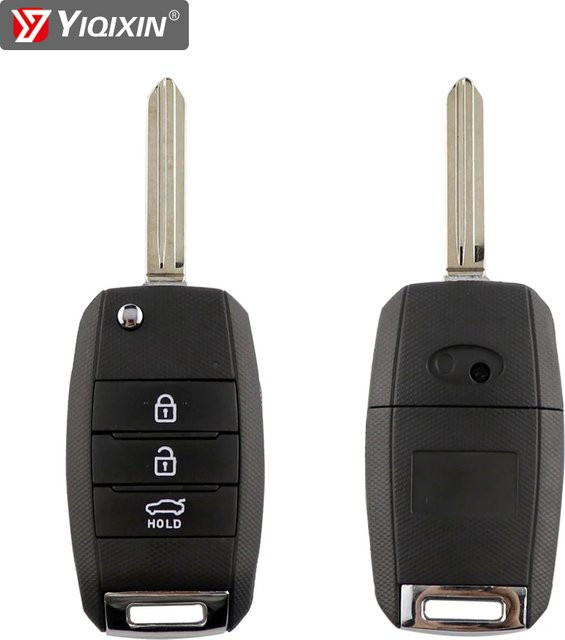 YIQIXIN Flip Remote Autoschlüssel Gehäuse für Hyundai und Kia in Schwarz - Bild 1