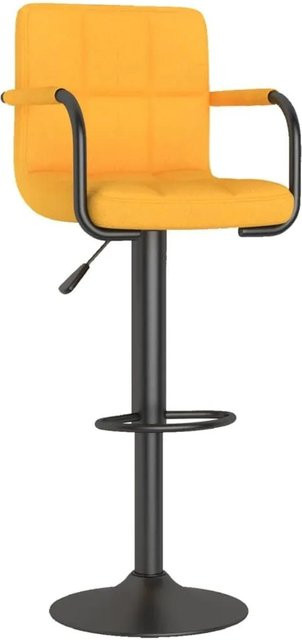 vidaXL Barhocker Senfgelb mit Stoffbezug und 360 Grad Drehsitz - Bild 1