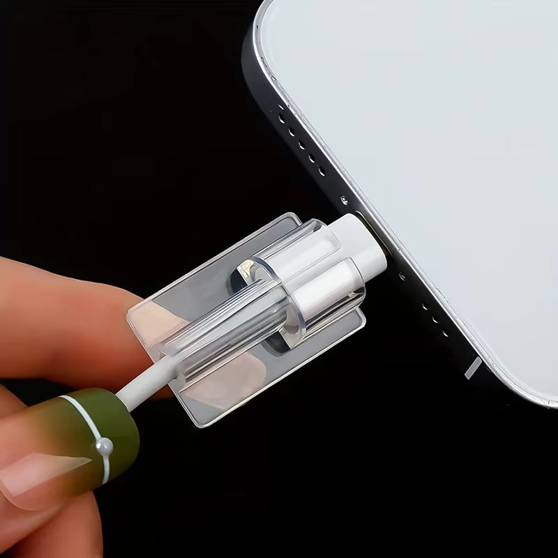 2-teiliges Set Bruchschutz-Hüllen für Apple iOS Handy-Ladekabel in Transparent - Bild 4