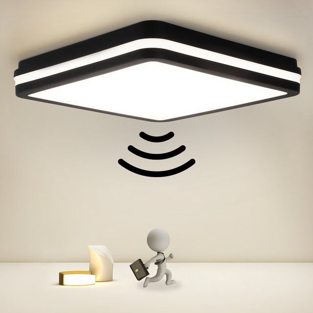 Oraymin LED-Deckenleuchte mit Bewegungsmelder, IP54, neutralweißes Licht, 4000 K, ideal für Flur, Balkon und Lagerung - Bild 1