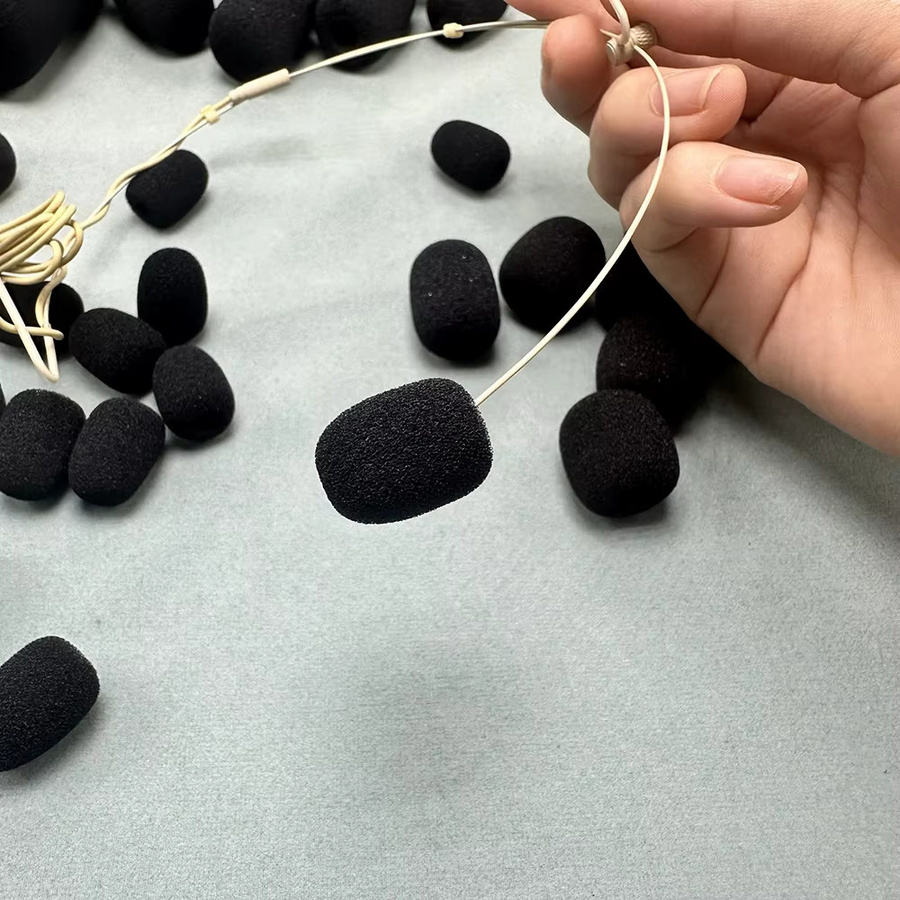 Trig Rain 5-teiliges Set Mikrofonabdeckungen aus Schaumstoff für Headset- und Lavalier-Mikrofone in Schwarz - Bild 2