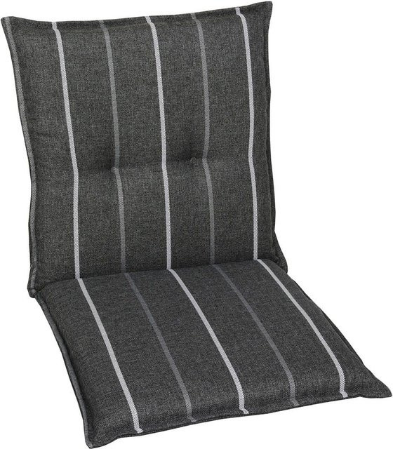 GO-DE TEXTIL Gartenauflage für Niederlehner, 2er Set, anthrazit, reversible Wendauflage aus Polyester mit Schaumstofffüllung - Bild 1