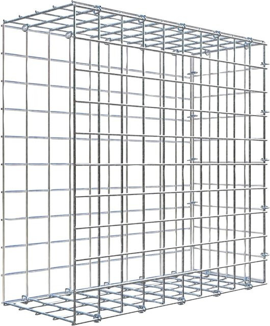 Gabiona C-Ring Anbaukorb Typ 2 in Silbergrau, Maschenweite 5 x 5 cm, B/T/H: 50 x 50 x 20 cm - Bild 1