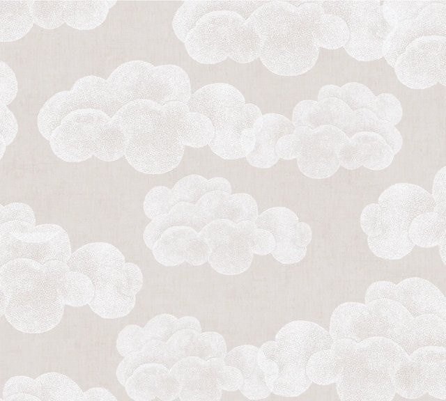 A.S. Création Vliestapete Wolken in Creme-Weiß, Motiv Natur und Abstract, Breite: 0,53 m, Länge: 10,05 m - Bild 1
