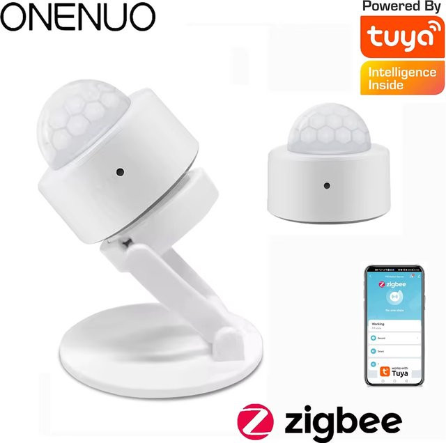 Tuya Zigbee Bewegungssensor mit PIR-Technologie für Smart Home Sicherheitsalarm, Weiß - Bild 1