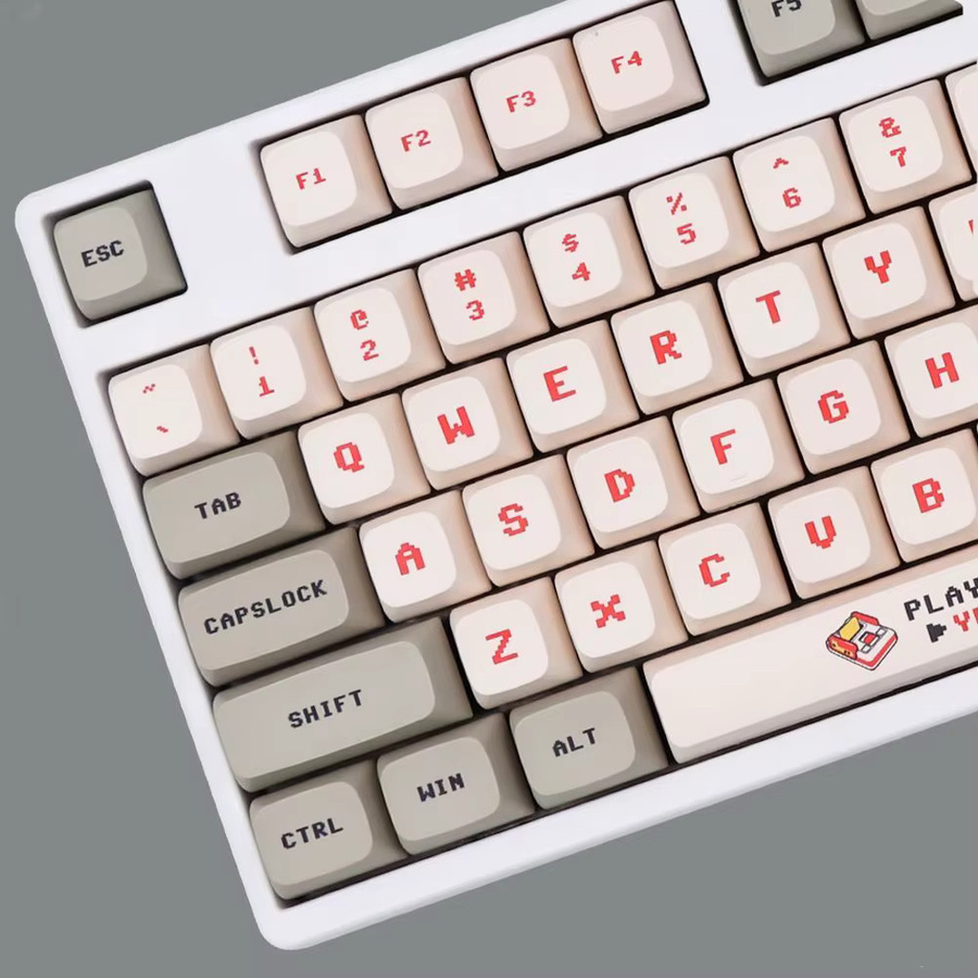 Ducky Anime Retro Tastenkappen Set aus PBT im XDA Profil, Rot und Weiß, 138 Tasten für MX Switches - Bild 3