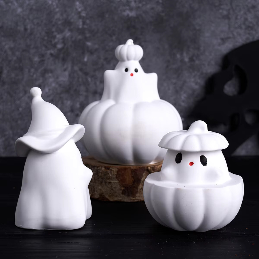 UDOCOOL 3D Kürbis und Geist Silikonform für Halloween DIY Ornamente aus Wachs, Seife, Gips oder Harz - Bild 3