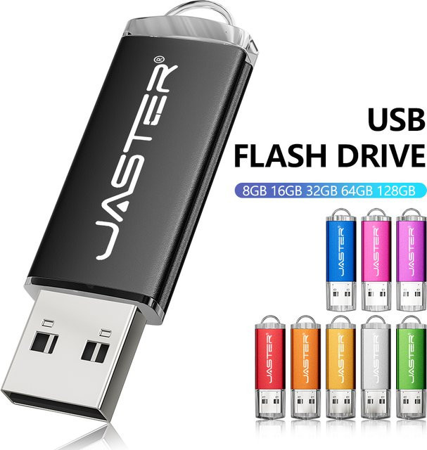 JASTER USB-Stick in Schlüsselform aus Metall, Schwarz, USB-Flash-Laufwerk - Bild 1