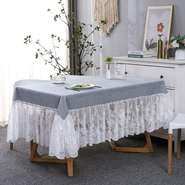 Super Six Samt Tischdecke mit Hohlspitzenrand, quadratisch, B/B: 90 x 90 cm - Bild 1