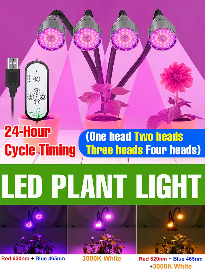 LED-Vollspektrum-Pflanzenlampe mit automatischer Zeitschaltfunktion für Indoor-Wachstumsboxen und Desktop-Topfpflanzen - Bild 5