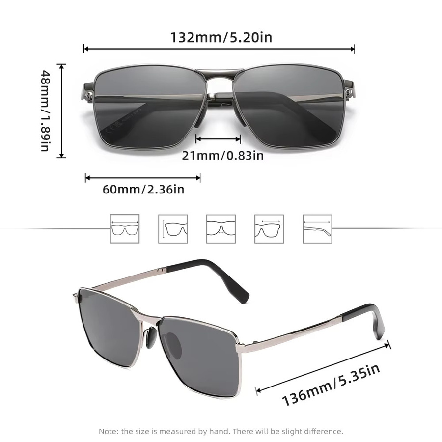 GABELN Sonnenbrille, quadratisch, Vollrand, Metall, schwarz, Herren - Bild 3