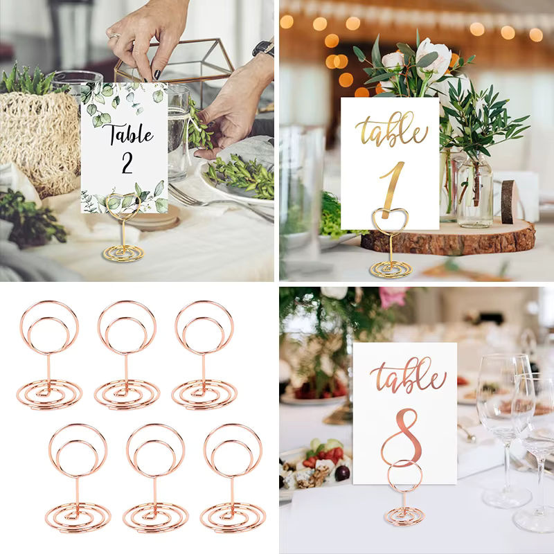 10 Stück ZQNYCY Metall-Tischkartenhalter in Gold für Hochzeit und Geburtstag - Bild 2