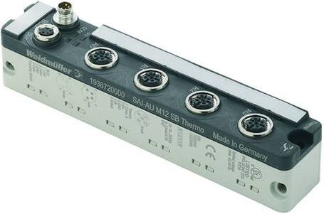 Weidmüller SAI-AU M12 SB 4THERMO Sensor/Aktorbox aktiv M12-Verteiler mit Metallgewinde in Grau - Bild 1