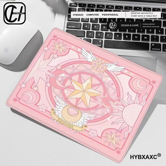 HYBXAXC Magic Circle Glas-Mauspad XS in Rosa für PC-Gamer und Büro-Dekoration - Bild 1