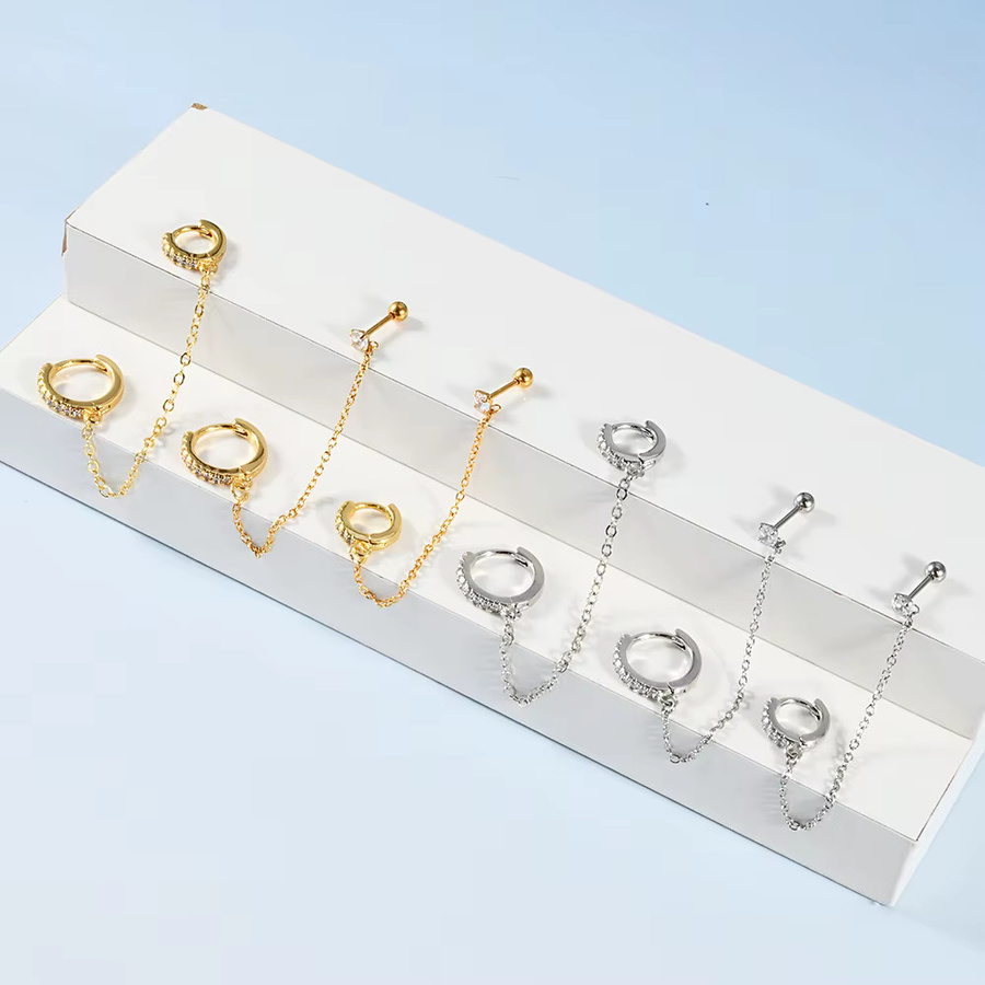 Ohrringe Edelstahl, Zirkonia, Unisex - Bild 3