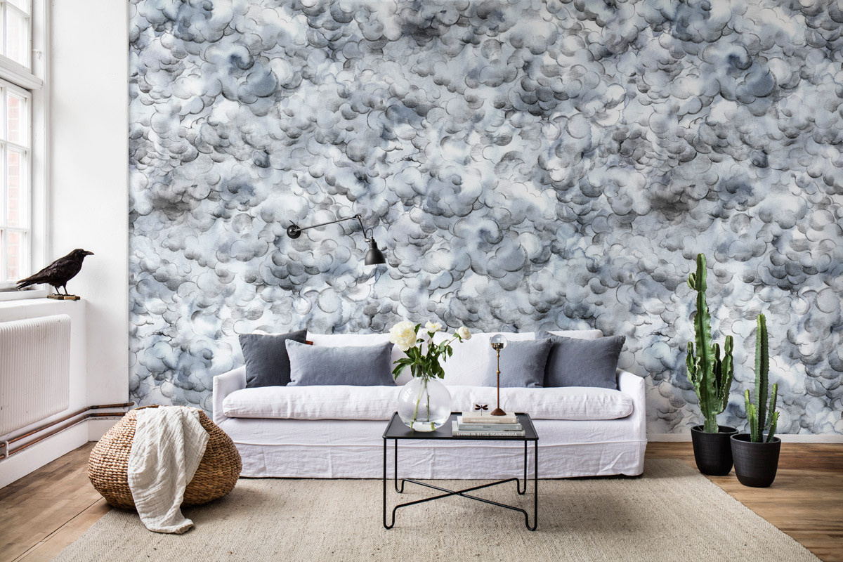 Rebel Walls Mural Storm Brewing Abstract Wandgestaltung in Grau - Bild 1
