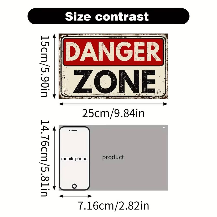 HELLOYOUNG Rustikales Holzschild Zone als dekorativer Wandanhänger - Bild 2