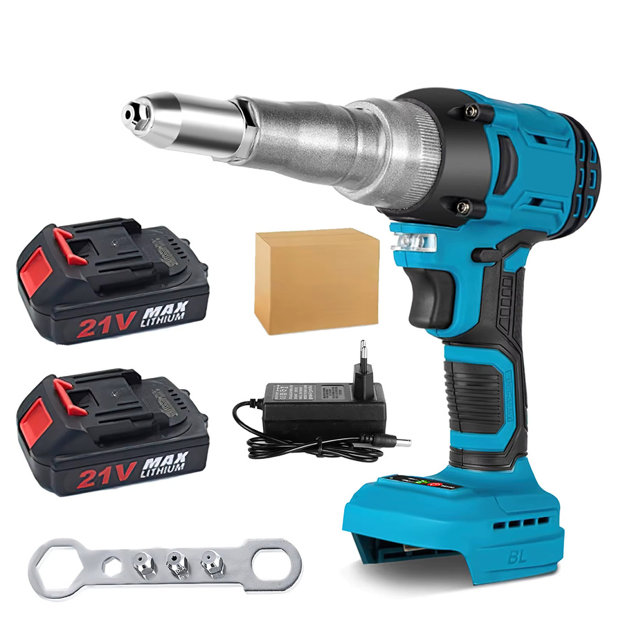 OWJHE Bürstenlose elektrische Nietpistole in Blau, Vollautomatische Pressnietpistole für 2,4-5,0mm Aluminium- und Edelstahl-Nieten, 20000N Nietkraft - Bild 6