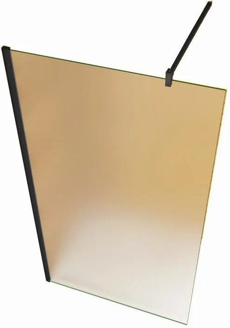 Duschparadies Walk-in Duschtrennwand aus Milchglas mit Nano-Beschichtung, Schwarz, B/H: 120 x 200 cm - Bild 1