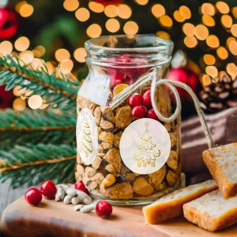 500 Stück Weihnachts Aufkleber in Gold für DIY Geschenkverpackungen und Partydekoration - Bild 2