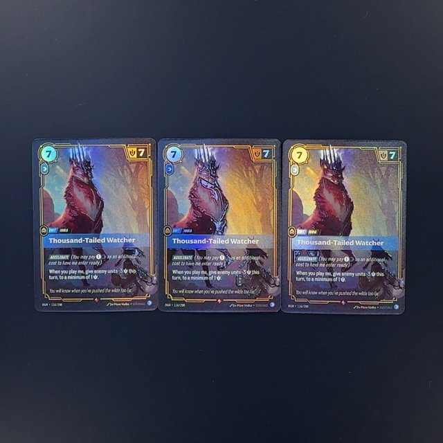 League of Legends Riftbound Unit Card Thousand-Tailed Watcher, Anime-Sammelkarten - Bild 1