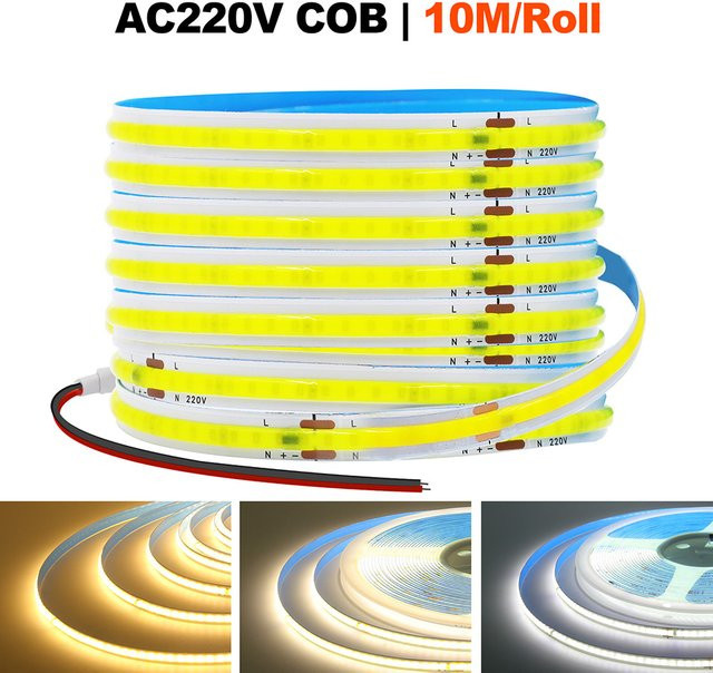 KISUFU COB-LED-Streifen mit 240 LEDs, superhelle lineare Beleuchtung, 220 V, RGB (Blau und Rot) - Bild 1