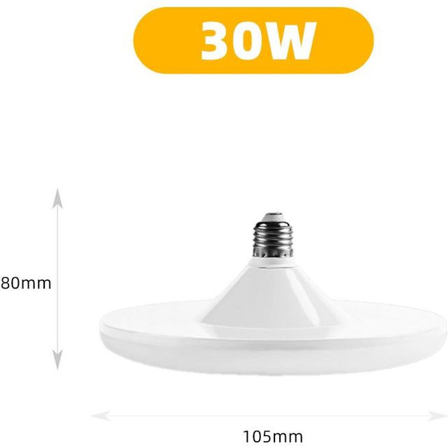 Meiteai-Home LED UFO Deckenleuchte E27 30W in Weiß mit kühlem Weiß für Werkstatt und Heimbeleuchtung - Bild 1