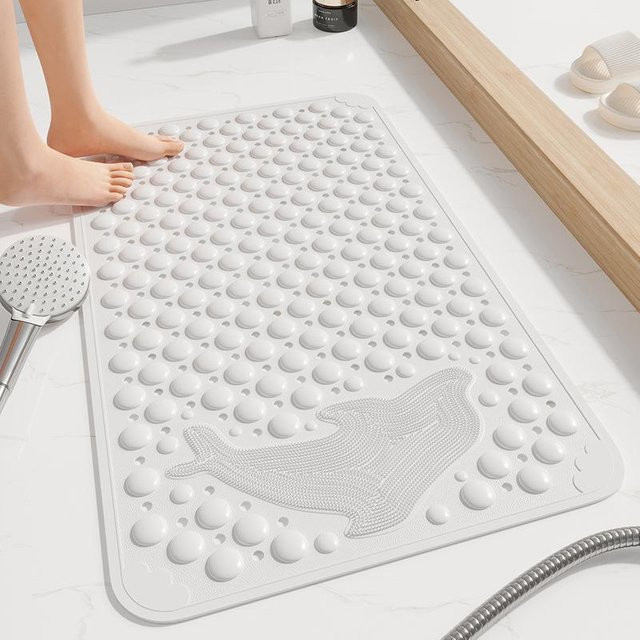 Wasserdichte Massage-Bodenmatte mit Saugnäpfen von Yiran Furniture, Farbe: Weiß, B/H: 54 x 85 cm - Bild 1