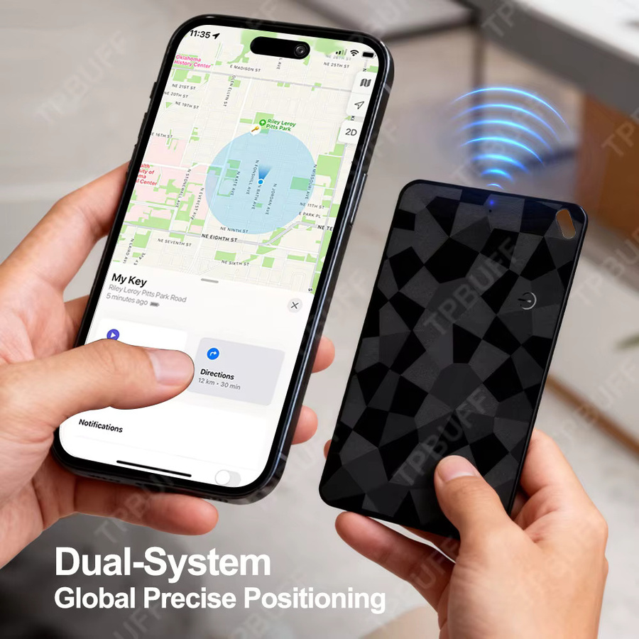 Peocke 4er-Pack GPS-Tracker Karten für Android, Wasserdichter Geldbörsen-Tracker kompatibel mit Google Find My App, Schwarz - Bild 2