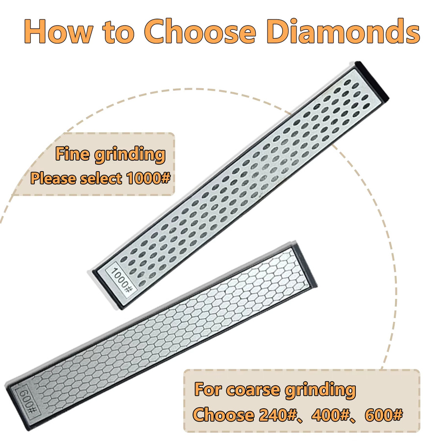 RSCHEF Diamant-Schleifstein in Grau mit Körnung 120–3000 als professioneller Messerschärfer, B/L: 150 x 20 mm - Bild 2