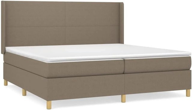 vidaXL Boxspringbett Hybrid mit Matratze und Kopfteil, Farbe Taupe, B/T/H: 200 x 200 x 50 cm - Bild 1