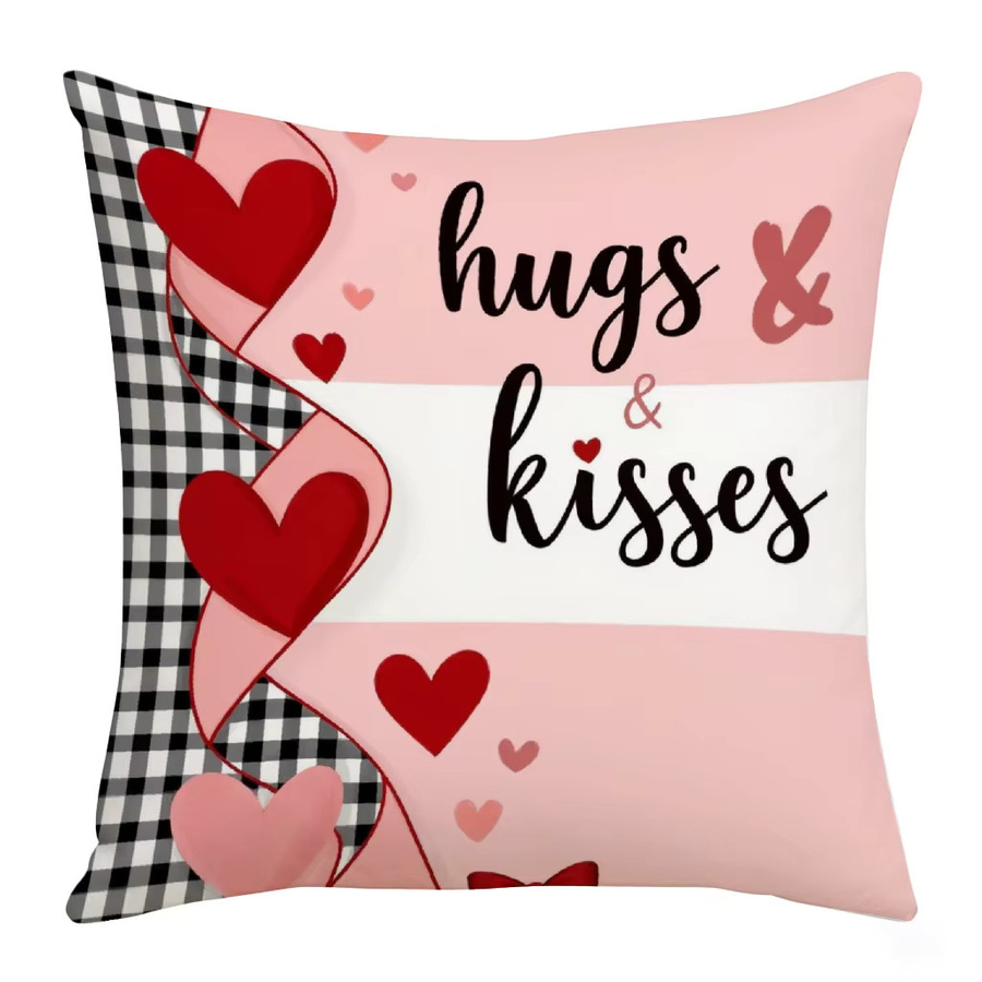 VIKAMA Dekorativer Kissenbezug Liebesbrief Valentinstag in Rosa, B/B/B: 30 x 30 x 30 cm - Bild 4