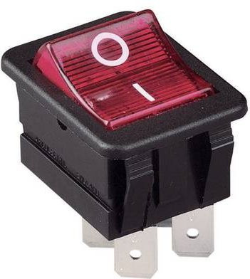 Arcolectric Wippschalter C1353VBNAB Rot 230 V/AC 16A 2 x Aus/Ein rastend mit Schraubanschluss - Bild 1