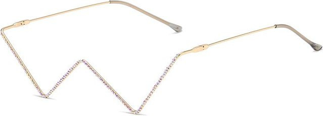 Yiran toy Korrektionsbrille Damen, Halbrand, Metall, Gold, Strasssteine - Bild 1